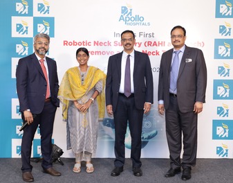 Apollo Hospitals, Chennai has successfully performed India’s first Robotic RAHI scarless surgery to remove a tumour on patient’s neck.