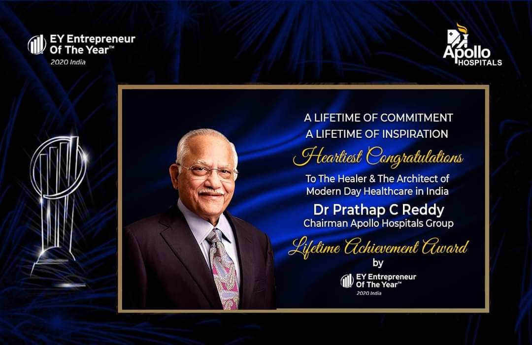 Congratulations to our beloved Chairman Dr. Prathap C Reddy on receiving Lifetime Achievement Award