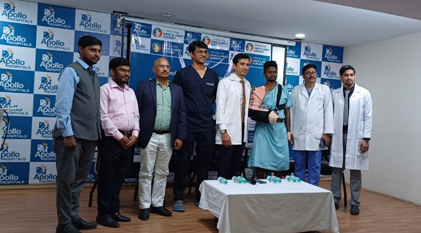 Apollo Hospitals Hyderabad pioneers  Microvascular Hand Replantation in the Telugu  states, bringing new hope to trauma patients!